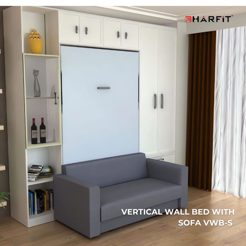 Vertical wall bed with sofa vwb s harfit
